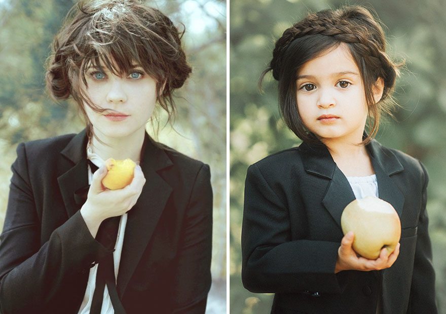 Questa bimba di 3 anni ricrea le foto di donne forti famose