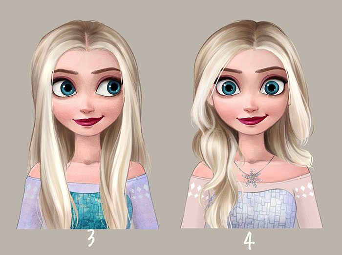 Come starebbero le principesse con nuove acconciature