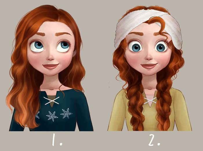 Come starebbero le principesse con nuove acconciature