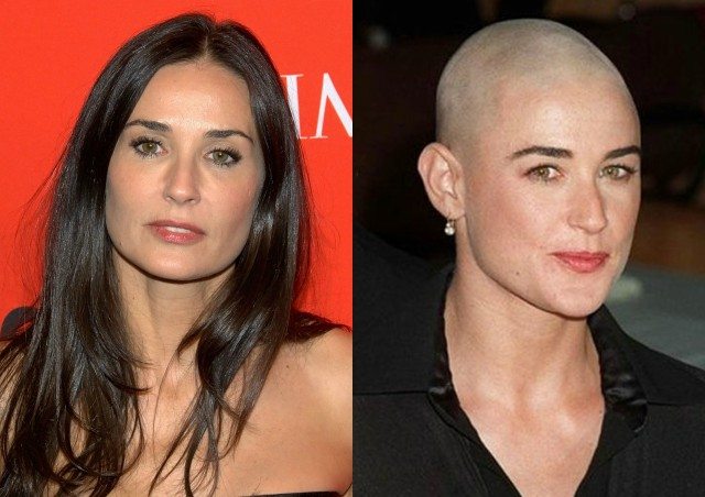 27 star prima e dopo essersi tagliate i capelli… A zero