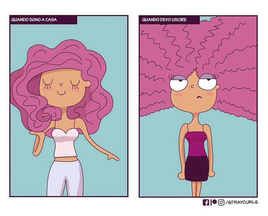 La difficile vita di chi ha i capelli ricci in 26 illustrazioni