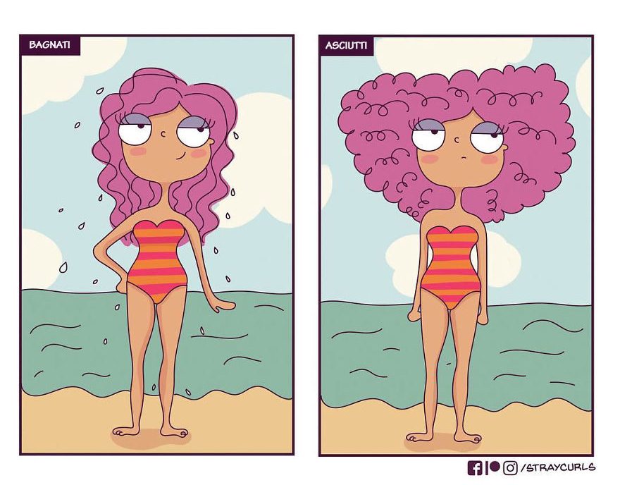 La difficile vita di chi ha i capelli ricci in 26 illustrazioni