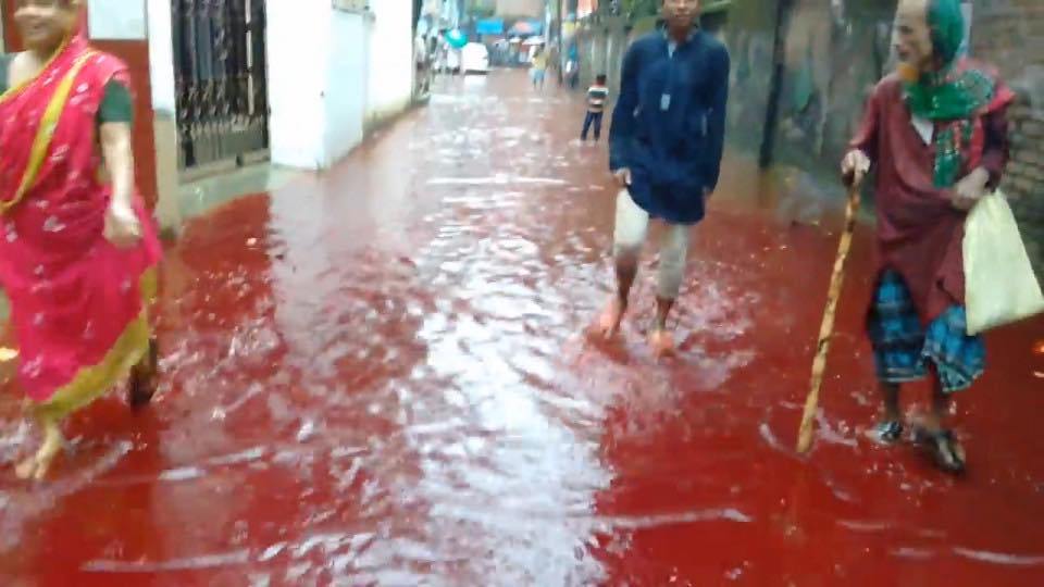 La bambina nel fiume di sangue e altre foto vere delle Festa del Sacrificio