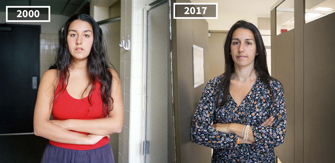 I cambiamenti nei volti di ex studenti universitari
