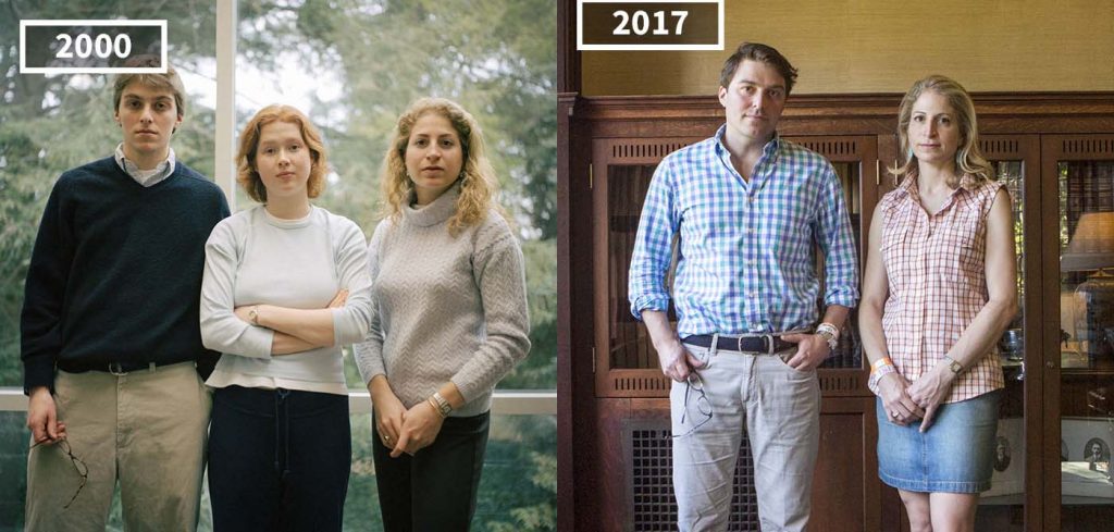 I cambiamenti nei volti di ex studenti universitari