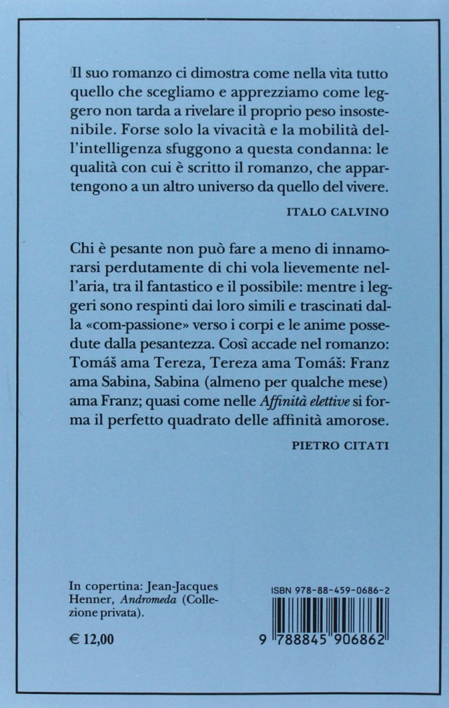 La Sua Leggerezza è Insostenibile Per Kundera