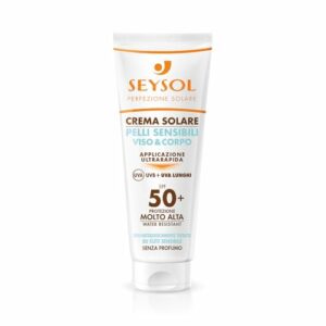 Seysol Crema Solare protezione 50+ per pelli sensibili, viso e corpo Seysol Crema Solare protezione 50+ per pelli sensibili, viso e corpo